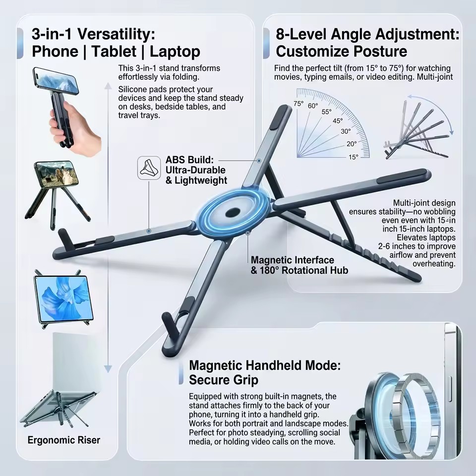 Portable Magnetic Phone Holder - Laptop Accessories For Office recension och pris