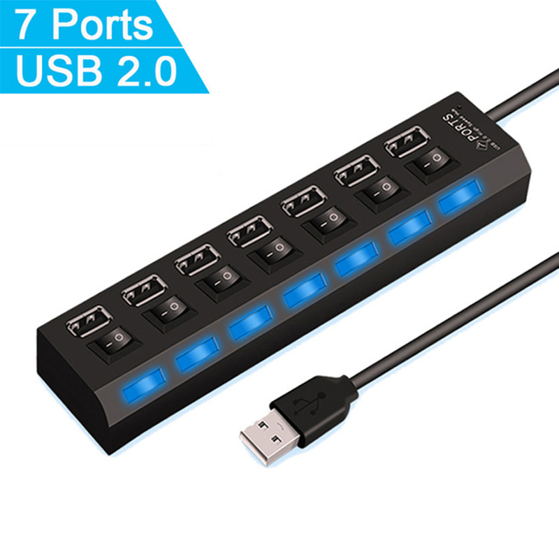 7 Port USB 2.0 Hub Splitter Fo - Laptop Accessories For Office recension och pris